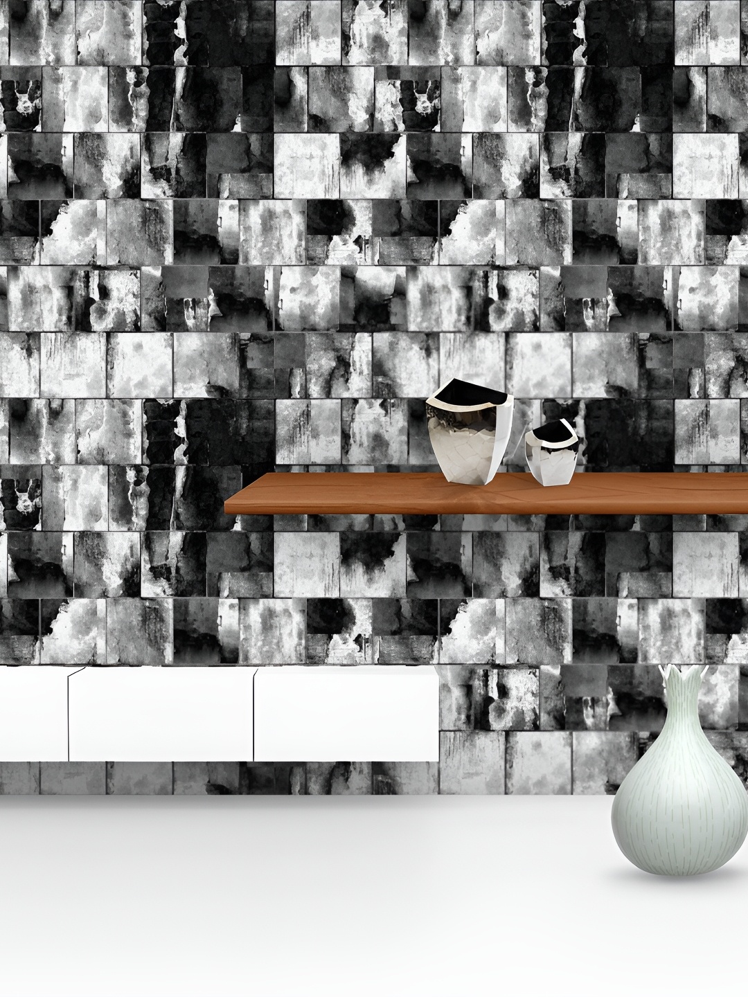 

ArtzFolio Black & Grey Printed Peel & Stick Self-Adhesive Wallpaper