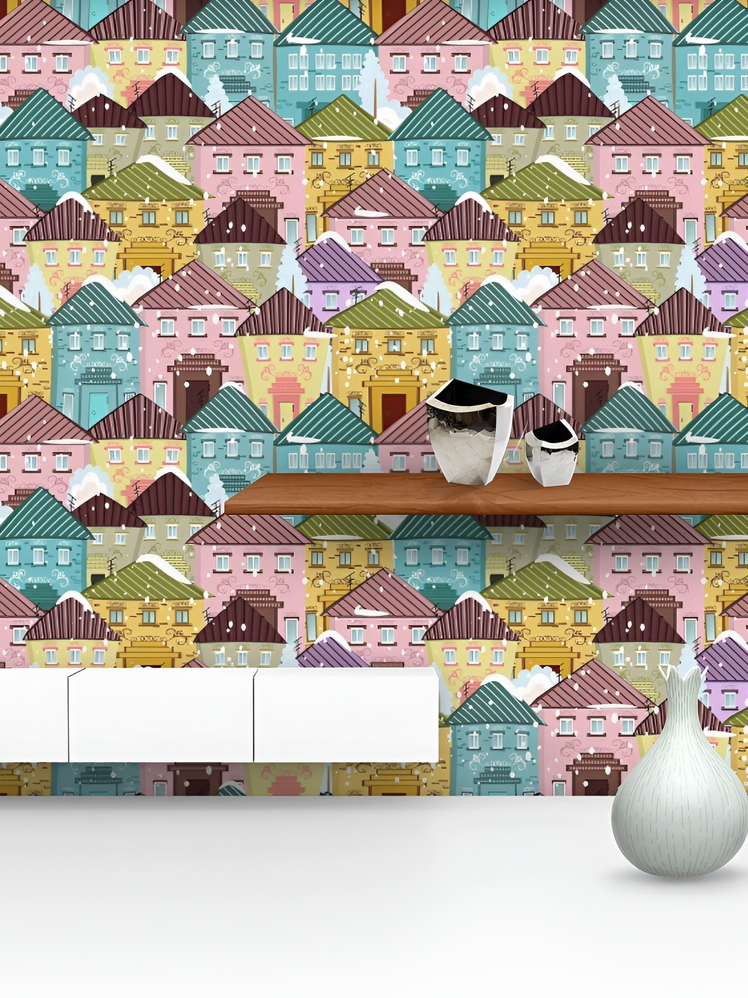 

ArtzFolio White Printed Self-Adhesive Wallpaper, Multi