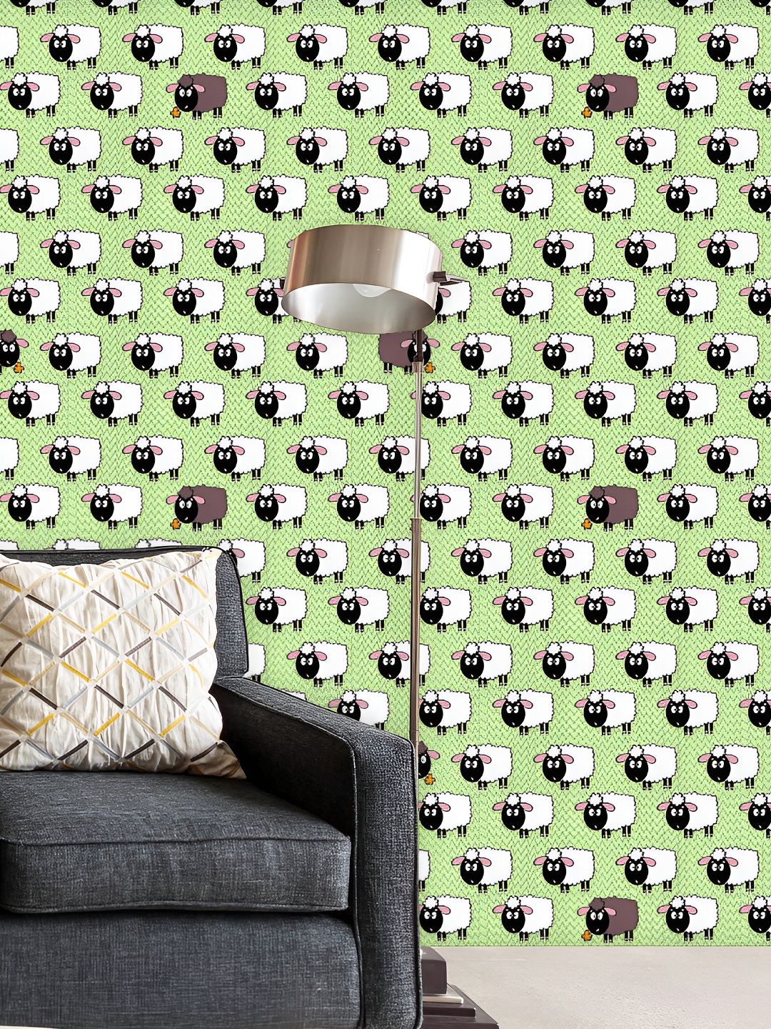 

ArtzFolio Green & White Printed Self Adhesive Wallpaper