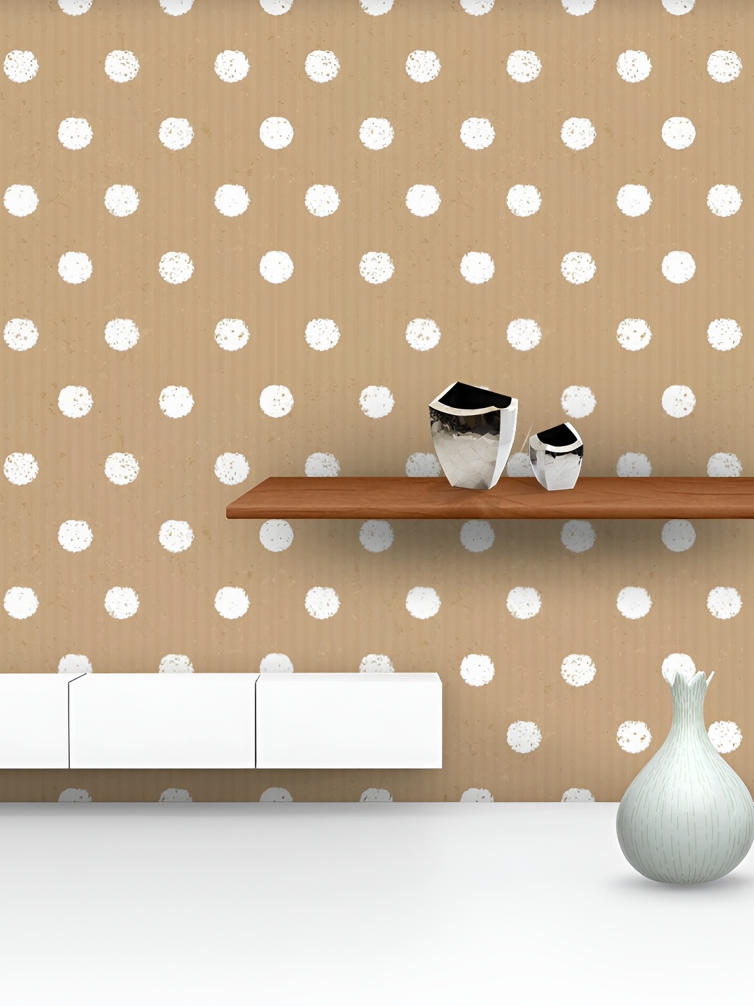 

ArtzFolio Beige & White Printed Self Adhesive Wallpaper