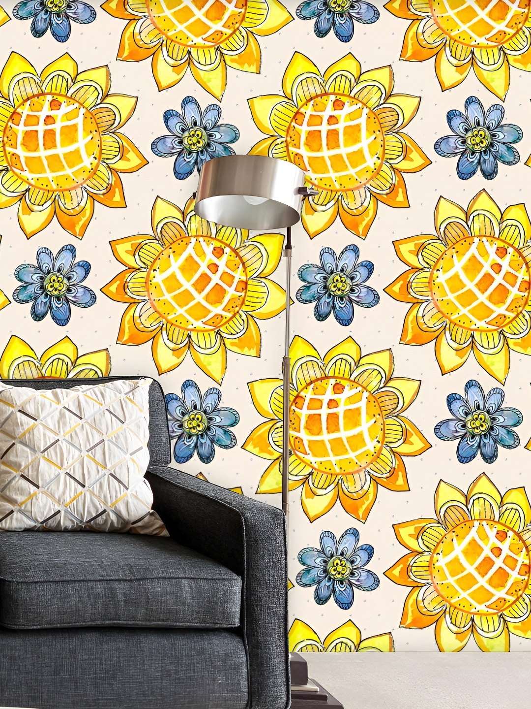 

ArtzFolio Beige & Yellow Printed Self Adhesive Wallpaper