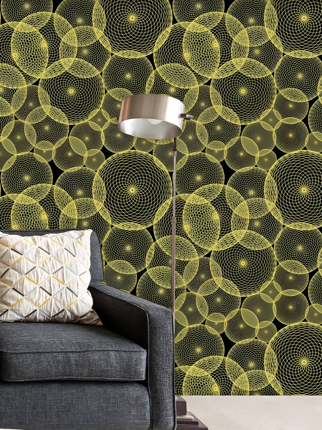 

ArtzFolio Yellow & Black Geometric Printed Self-Adhesive Peel & Stick Wallpaper