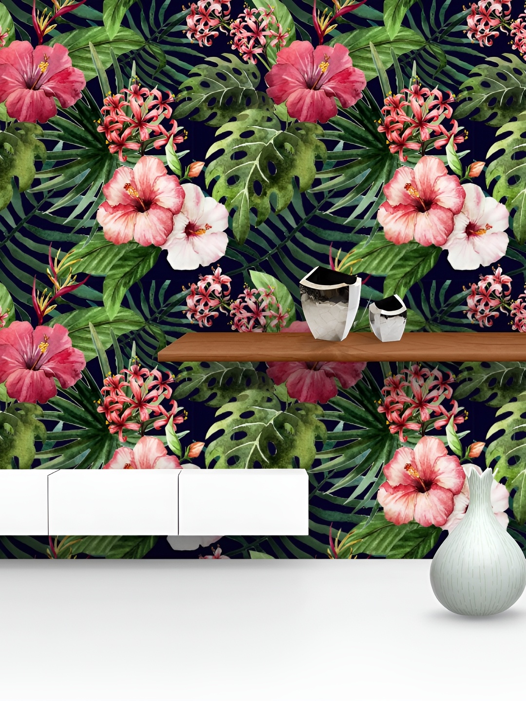 

ArtzFolio Black & Green Peel & Stick Non-PVC Vinyl Self-Adhesive Wallpaper