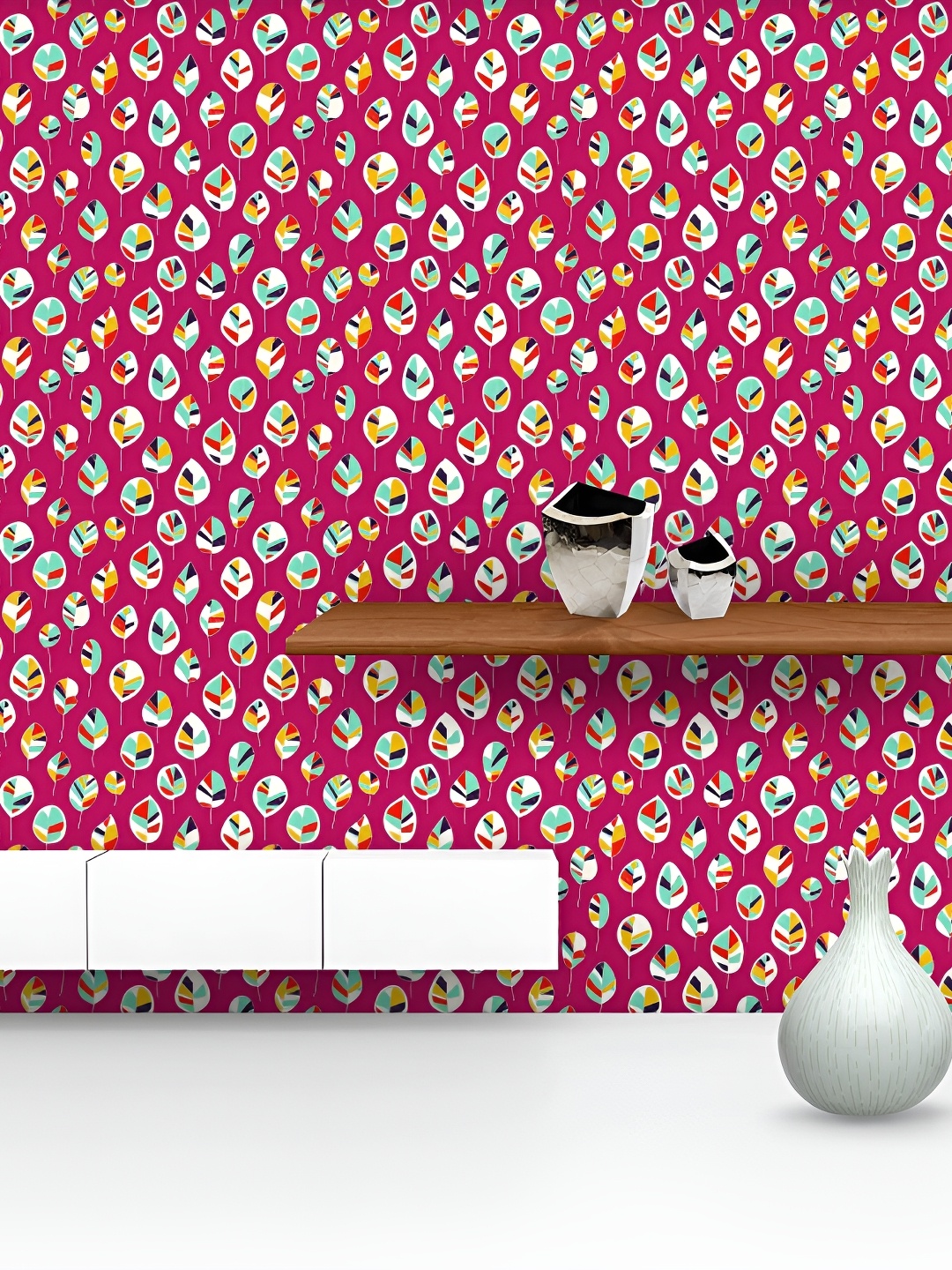 

ArtzFolio Pink & White Printed Peel & Stick Non-PVC Vinyl Self-Adhesive Wallpaper