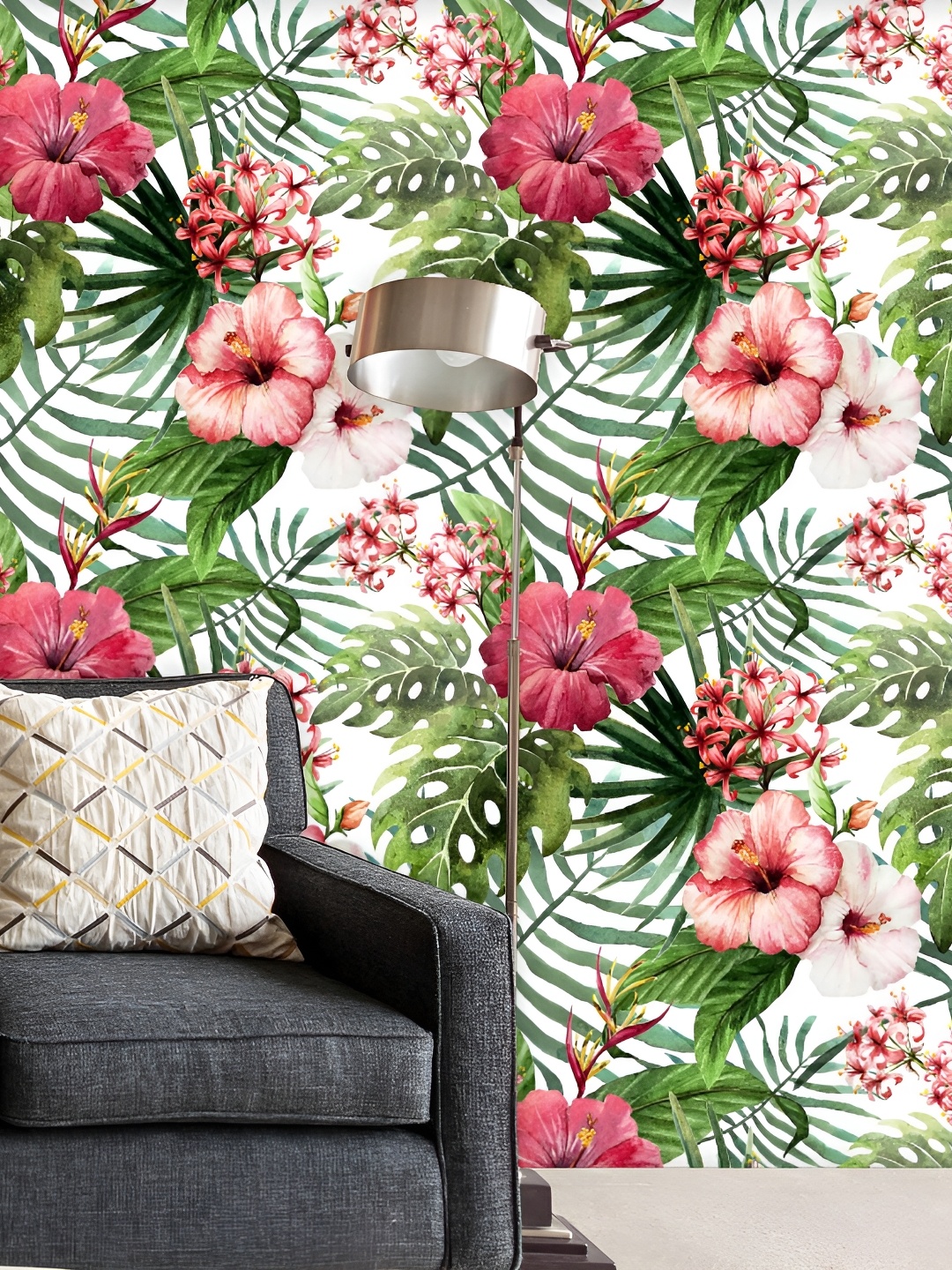 

ArtzFolio Green Floral Printed Peel & Stick Wallpaper