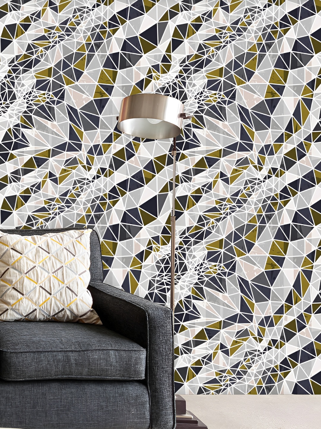 

ArtzFolio Grey & White Printed Self Adhesive Wallpaper