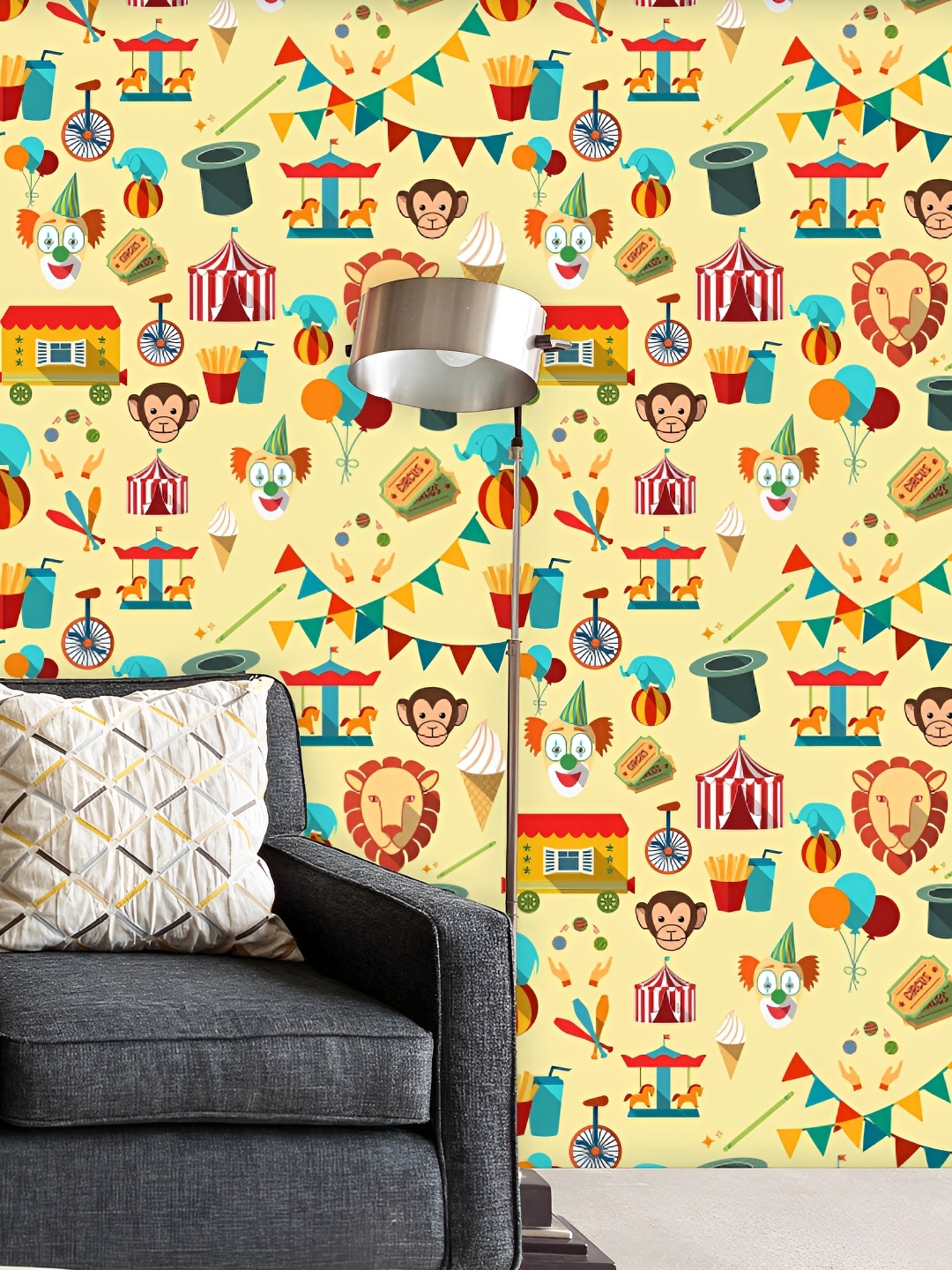 

ArtzFolio Yelloe & red Printed Peel & Stick Self-Adhesive Wallpaper, Yellow