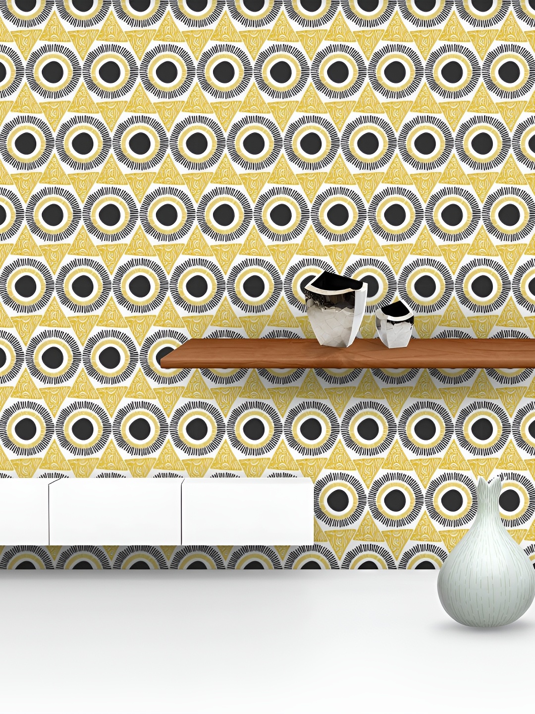 

ArtzFolio Yellow & Black Printed Self Adhesive Wallpaper