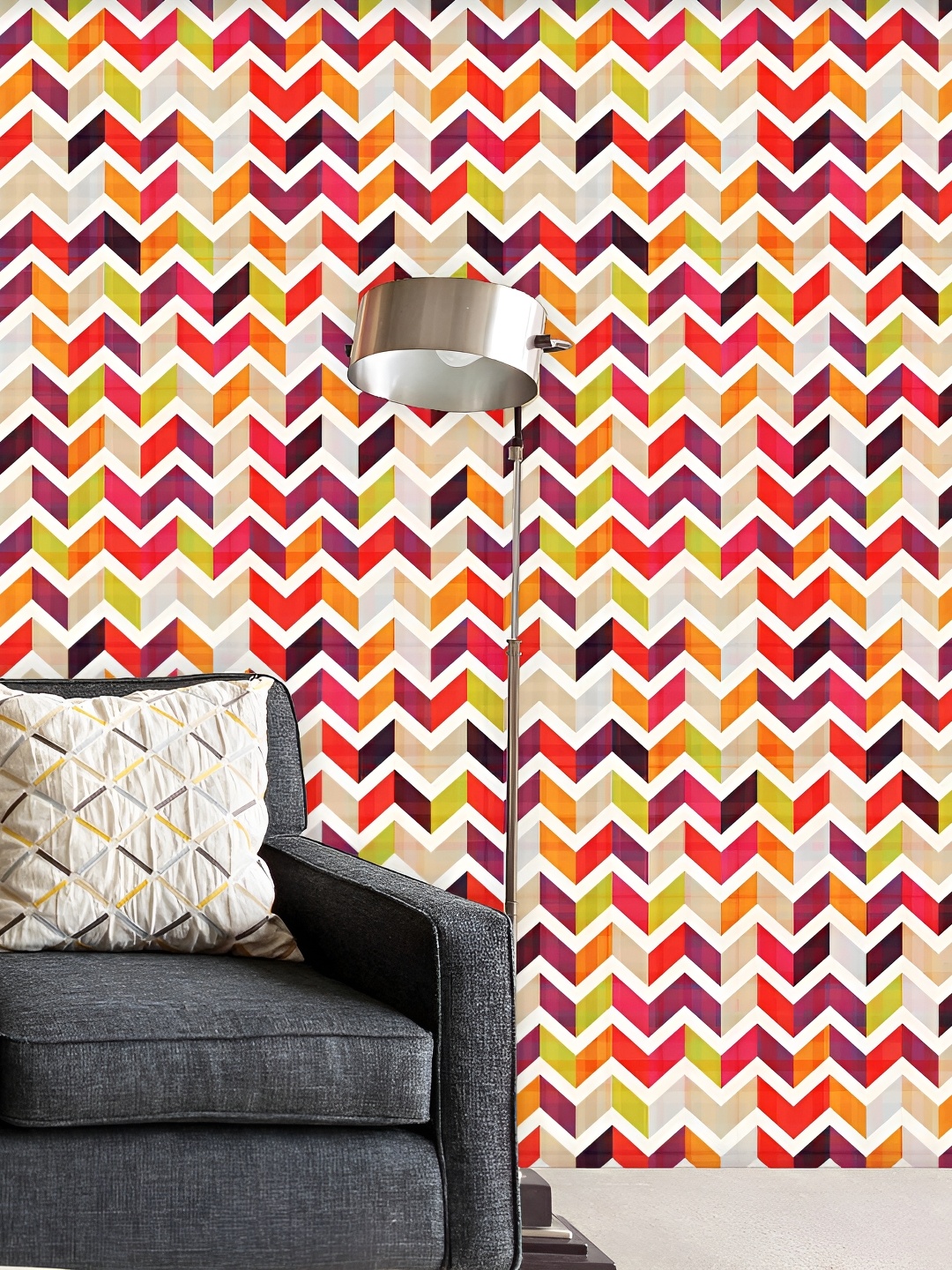 

ArtzFolio Red & White Printed Peel & Stick Wallpaper