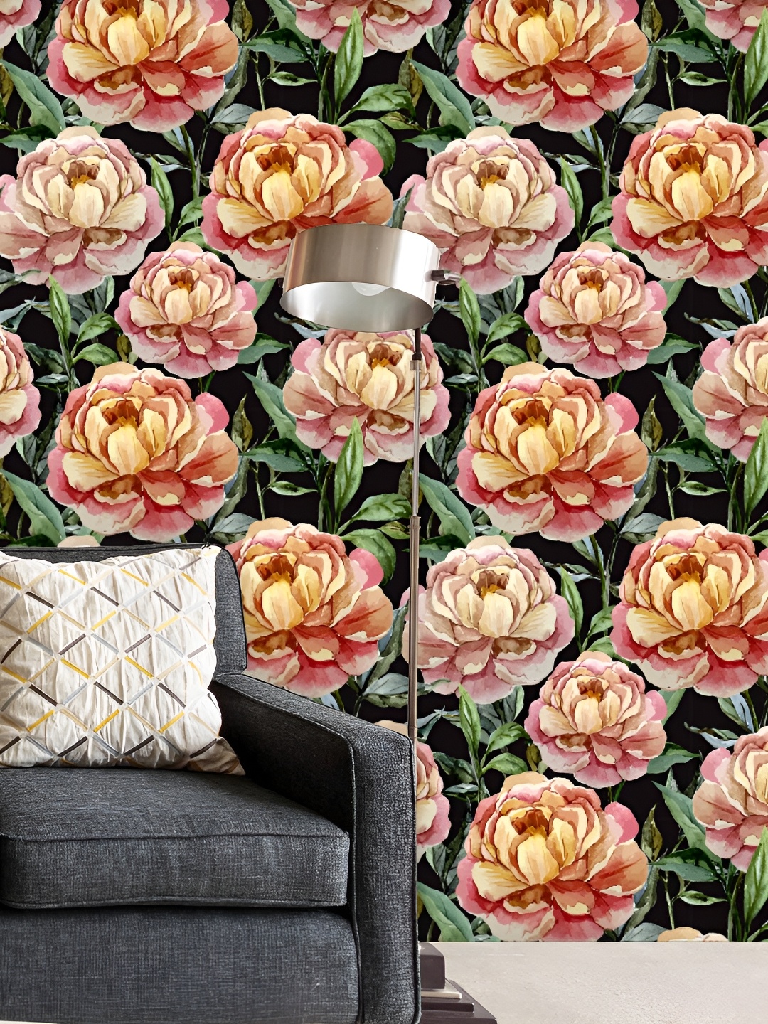 

ArtzFolio Pink Floral Printed Self-Adhesive Peel & Stick Wallpaper