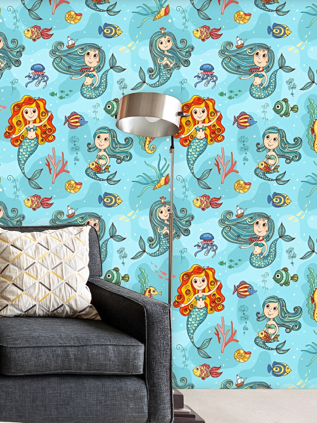 

ArtzFolio Blue & Green Printed Self Adhesive Wallpaper