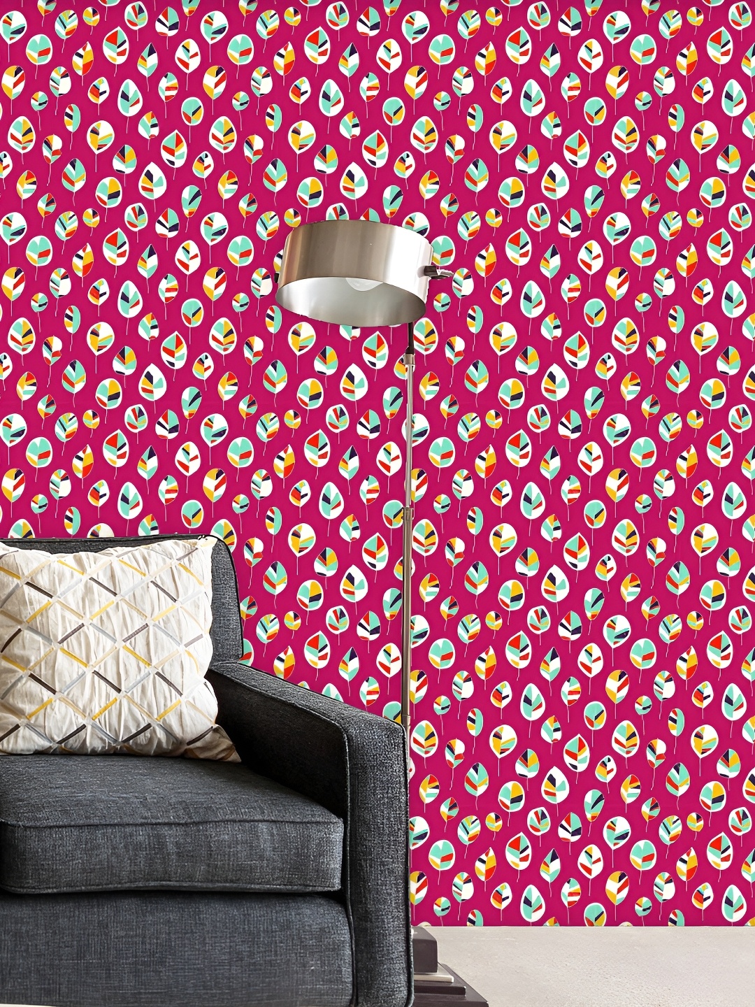 

ArtzFolio Pink & White Printed Self Adhesive Wallpaper