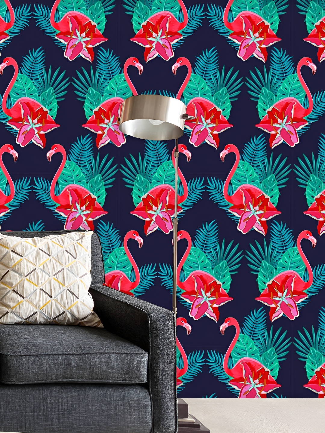 

ArtzFolio Navy Blue & Pink Printed Self Adhesive Wallpaper