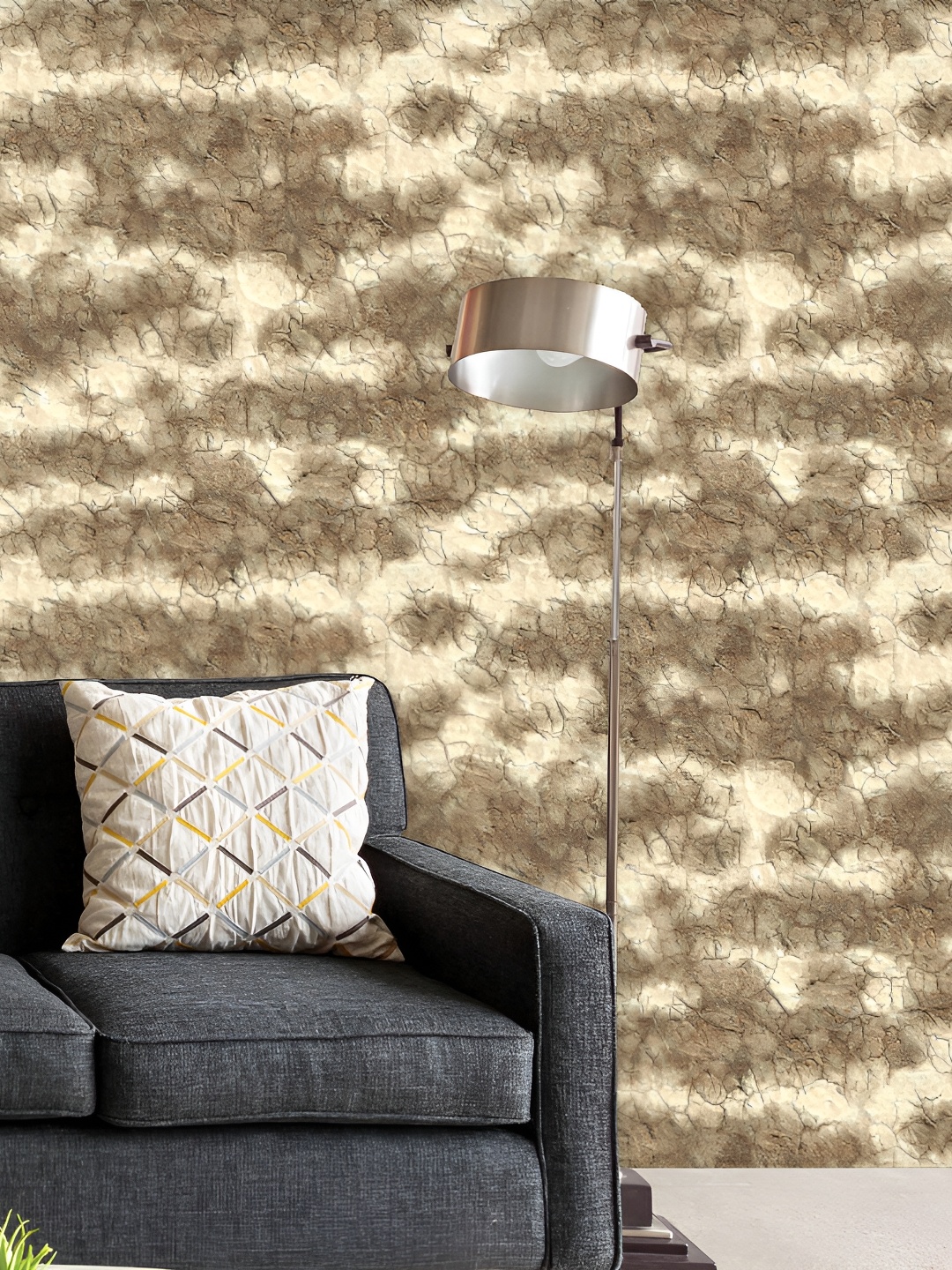 

ArtzFolio Beige & Brown Printed Self-Adhesive Peel & Stick Wallpaper