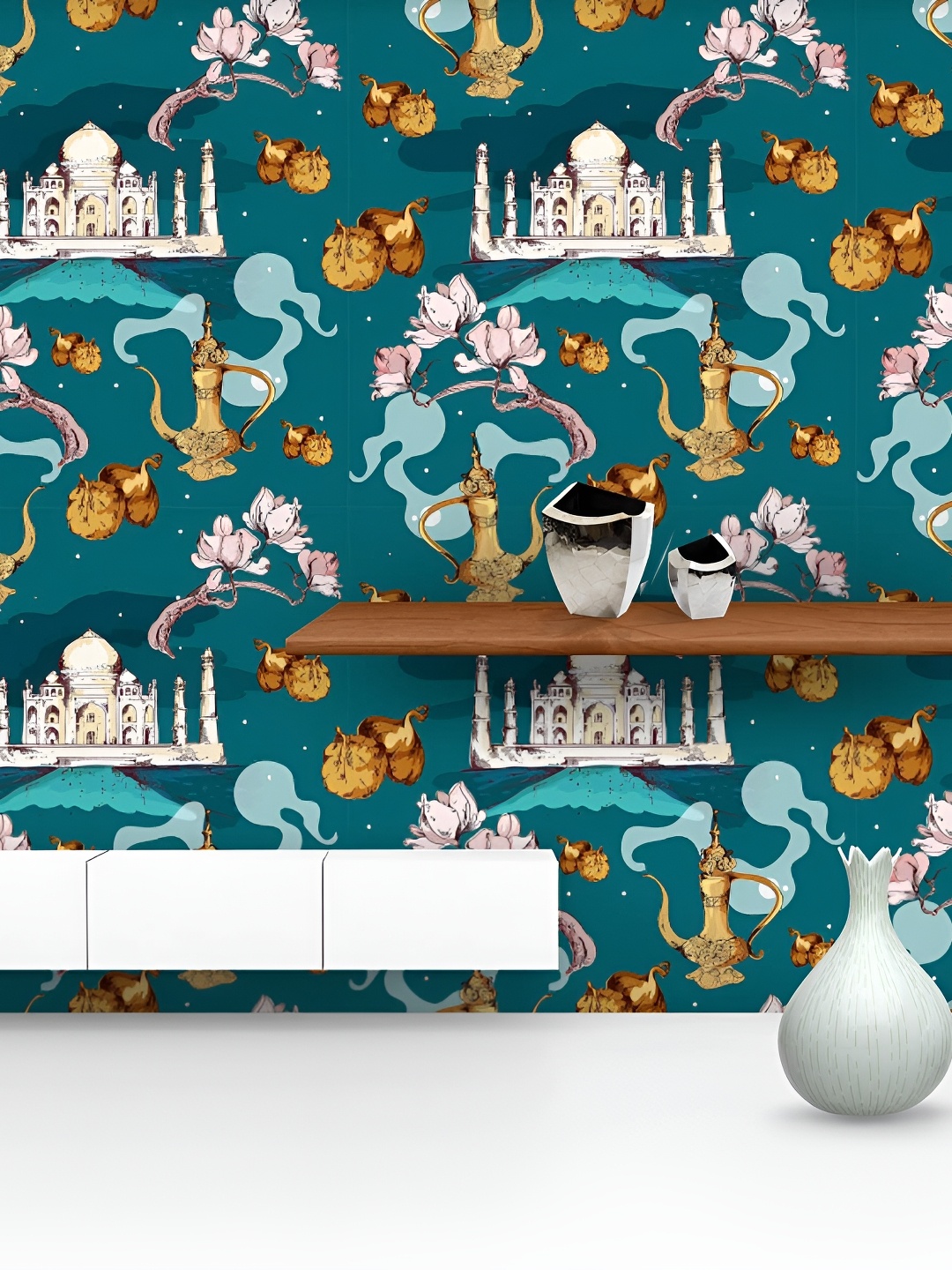 

ArtzFolio Green & Brown Printed Self Adhesive Wallpaper
