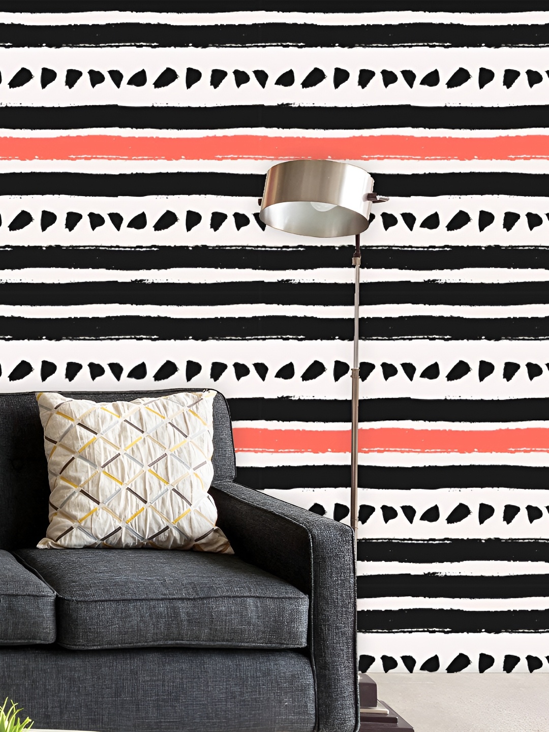 

ArtzFolio Black & White Stripes Printed Self-Adhesive Peel & Stick Wall Stickers