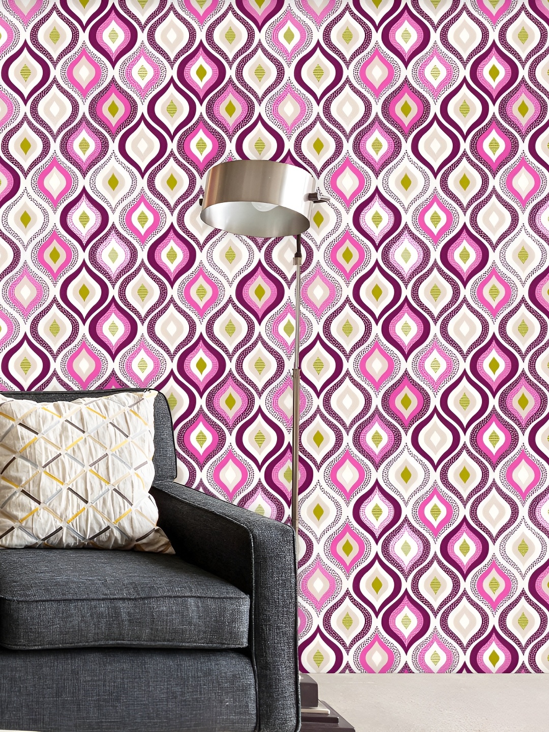 

ArtzFolio White & Pink Printed Self-Adhesive Water-Resistant Wallpaper