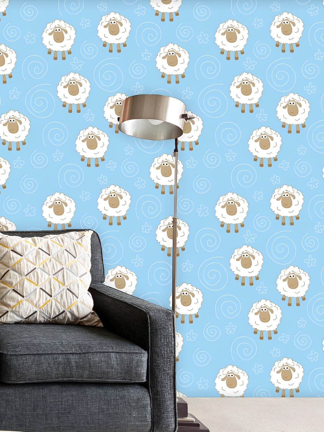 

ArtzFolio Blue & White Printed Self Adhesive Wallpaper