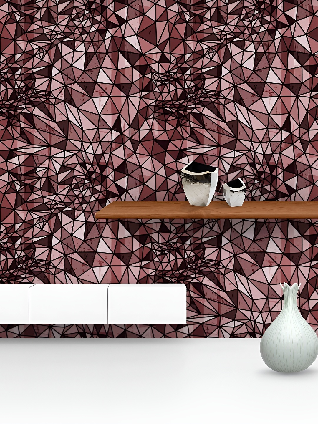 

ArtzFolio Mauve & Black Printed Self Adhesive Wallpaper