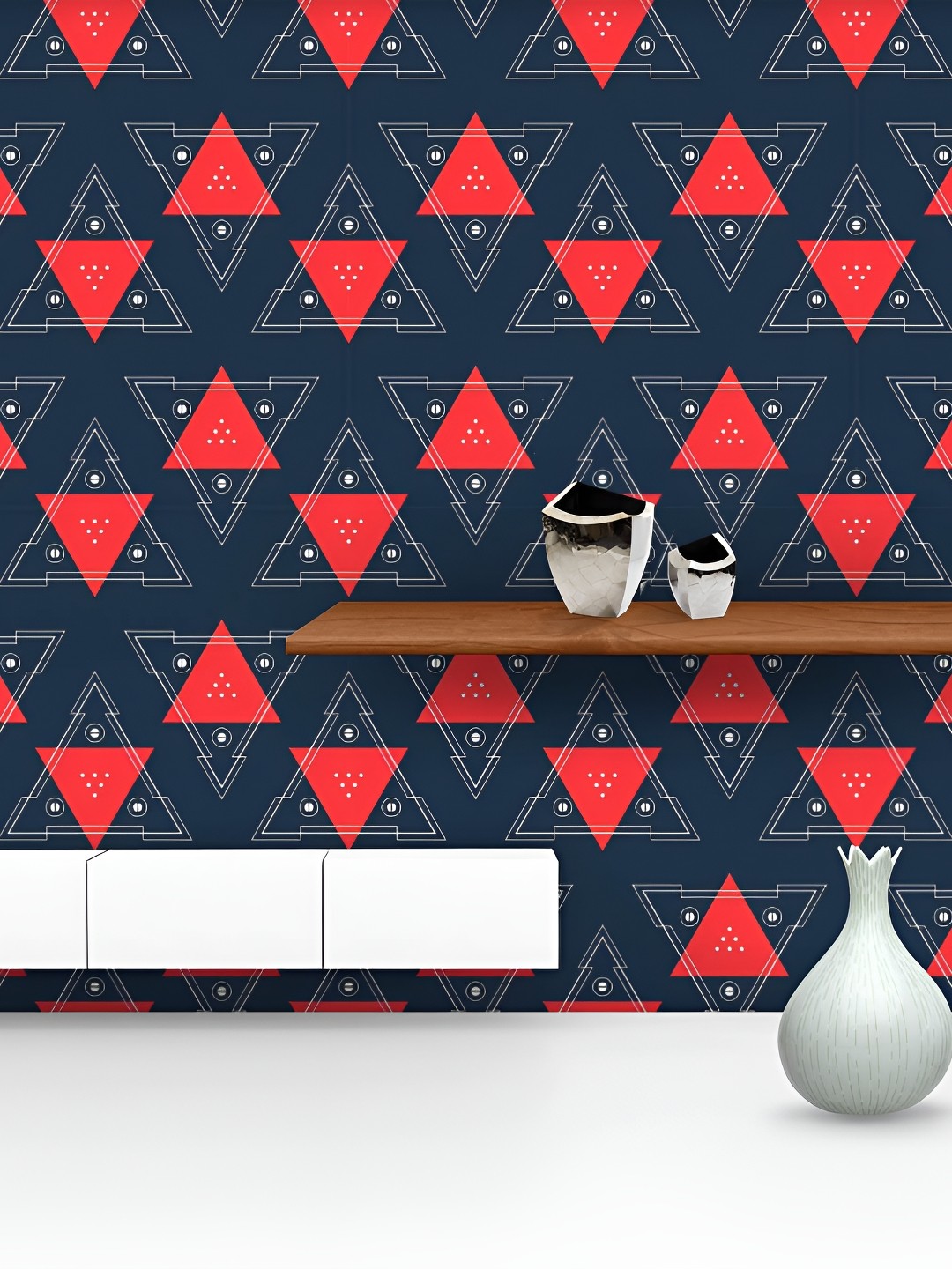 

ArtzFolio Navy Blue & Red Self-Adhesive Peel & Stick Wallpaper
