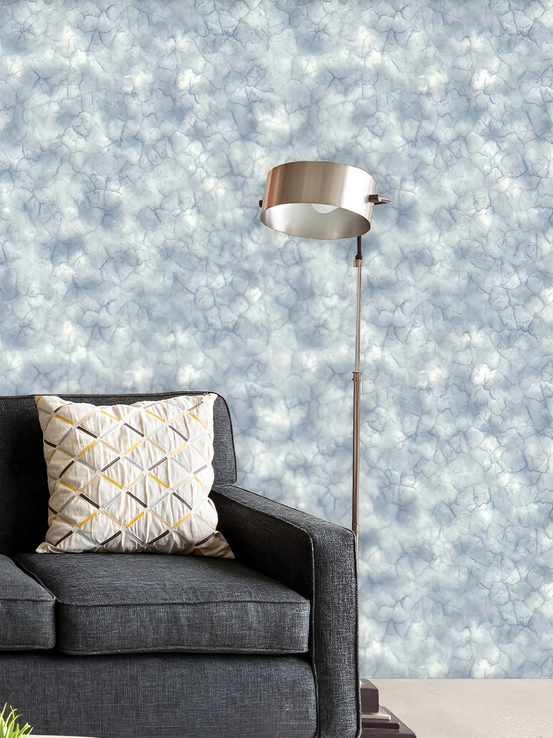 

ArtzFolio Grey & White Printed Self Adhesive Wallpaper