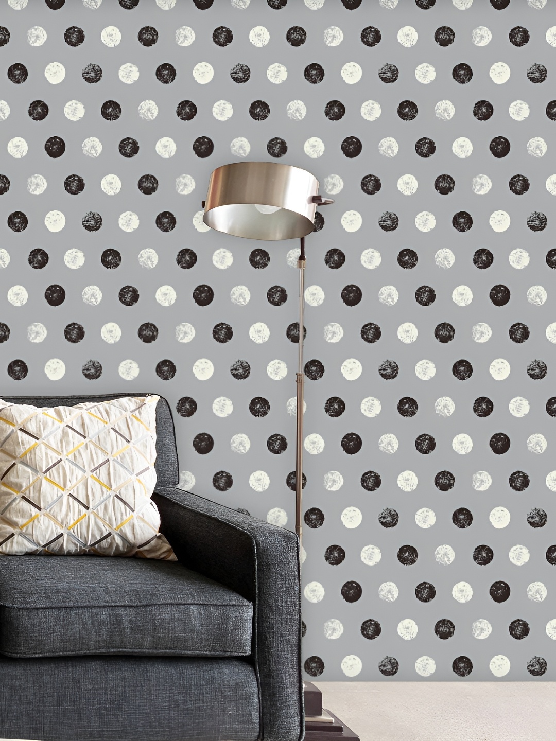 

ArtzFolio Grey & White Printed Peel & Stick Self-Adhesive Wall Sticker