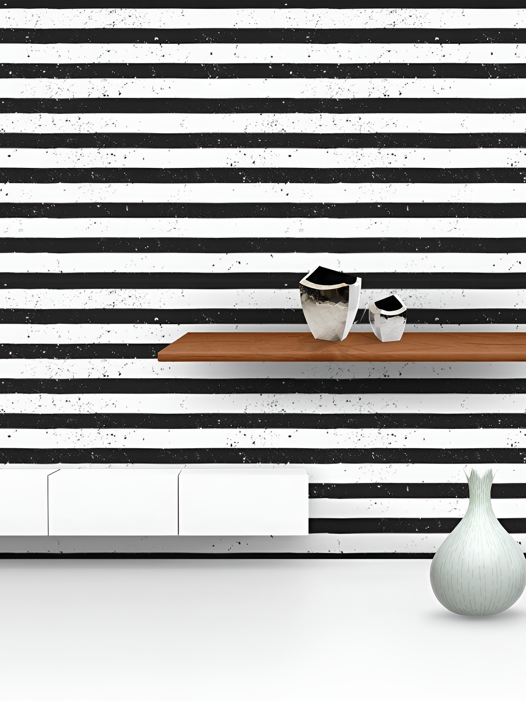 

ArtzFolio Black White Striped Self-Adhesive Water-Resistant Peel & Stick Wallpaper