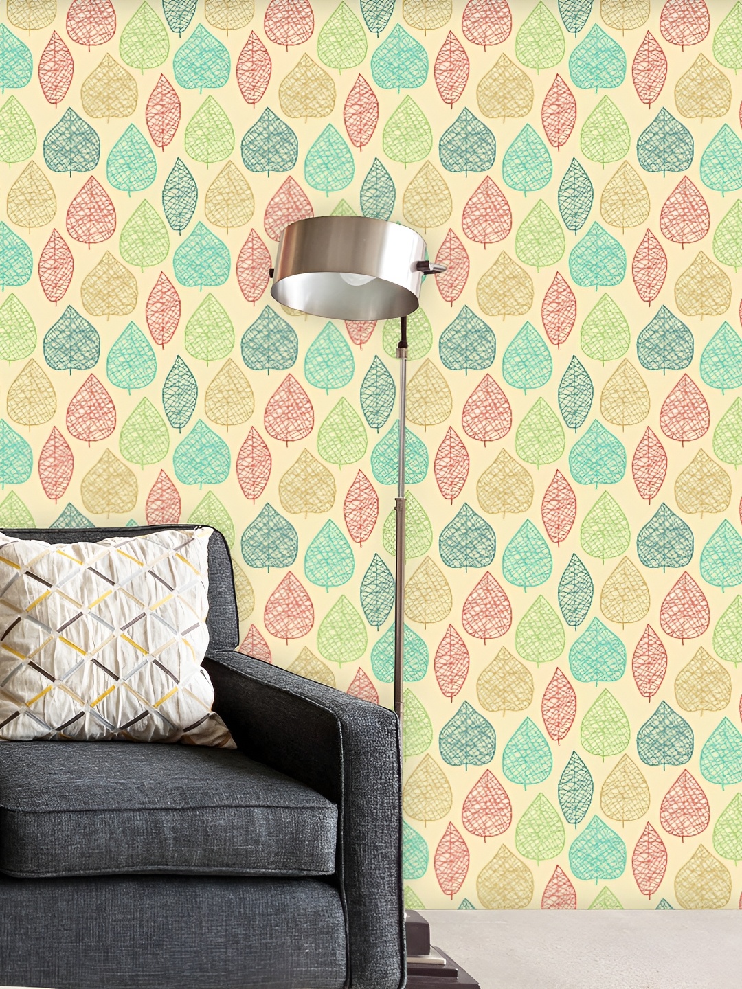 

ArtzFolio Cream Floral Printed Peel & Stick Self-Adhesive Wallpaper