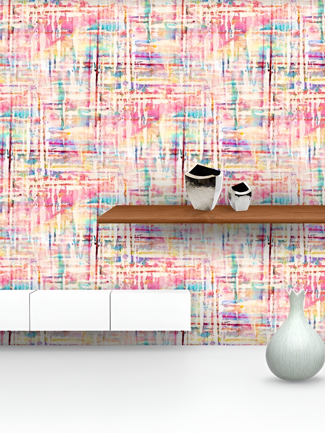 

ArtzFolio White & Pink Printed Self-Adhesive Water-Resistant Wallpaper