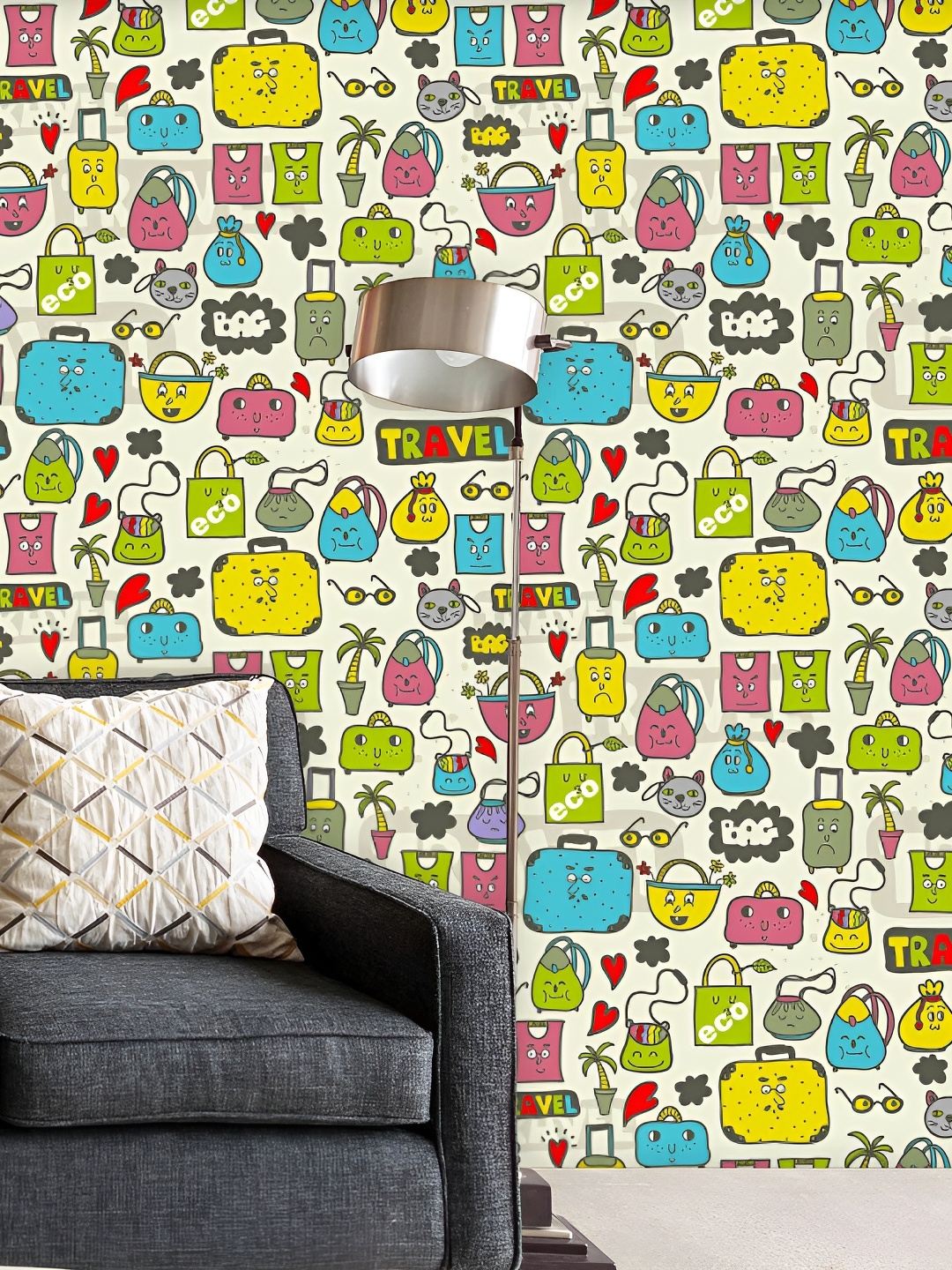 

ArtzFolio Green & Pink Printed Self Adhesive Wall Decal