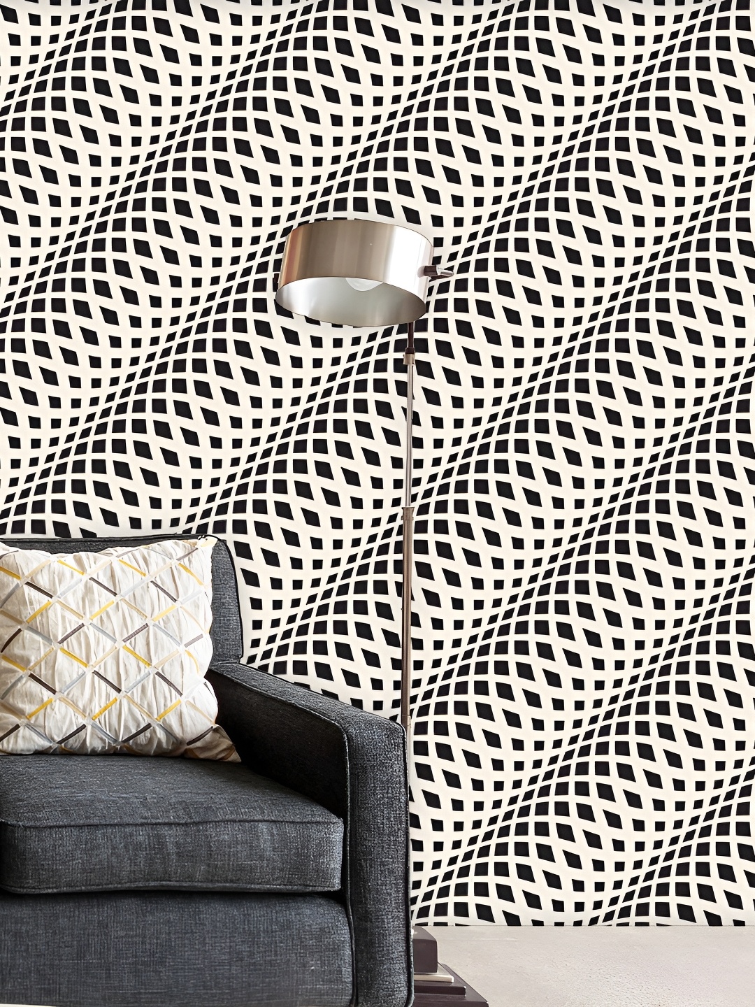 

ArtzFolio Beige & Black Geometric Printed Self Adhesive Water Resistant Wallpaper