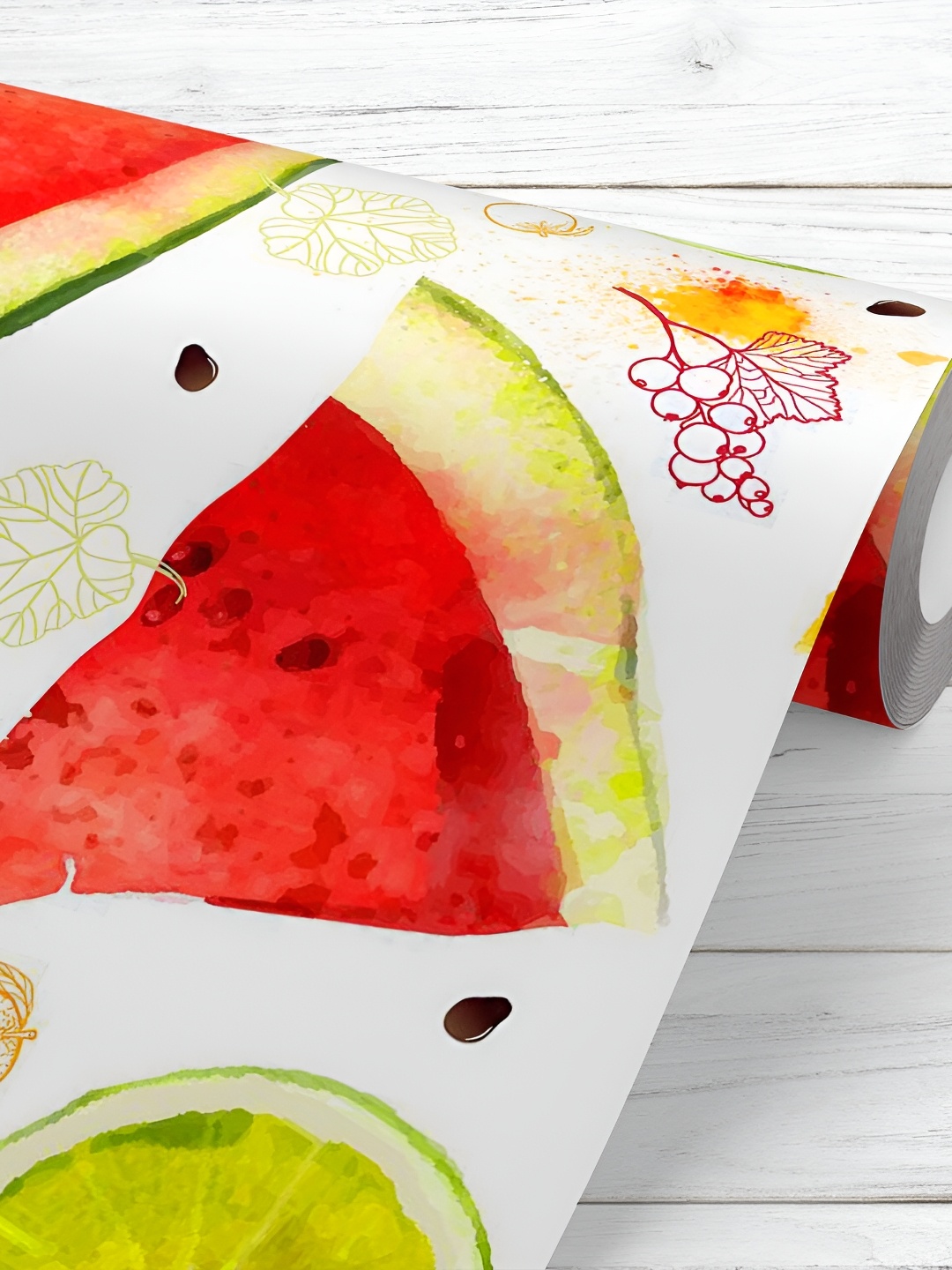 

ArtzFolio White & Red Fruits Printed Self Adhesive Waterproof Wallpaper