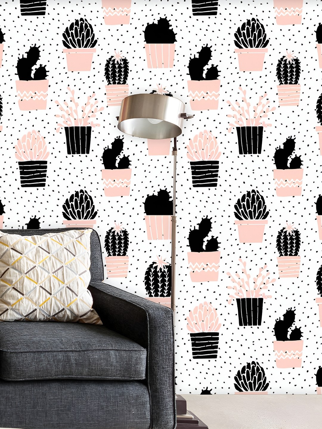 

ArtzFolio White & Black Floral Printed Self Adhesive Wall Decal