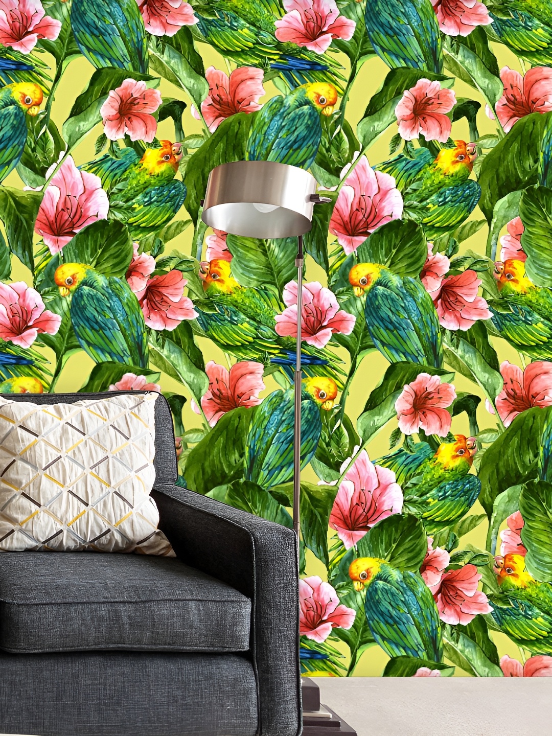 

ArtzFolio Green & Pink Floral & Botanical Printed Self Adhesive Wallpaper