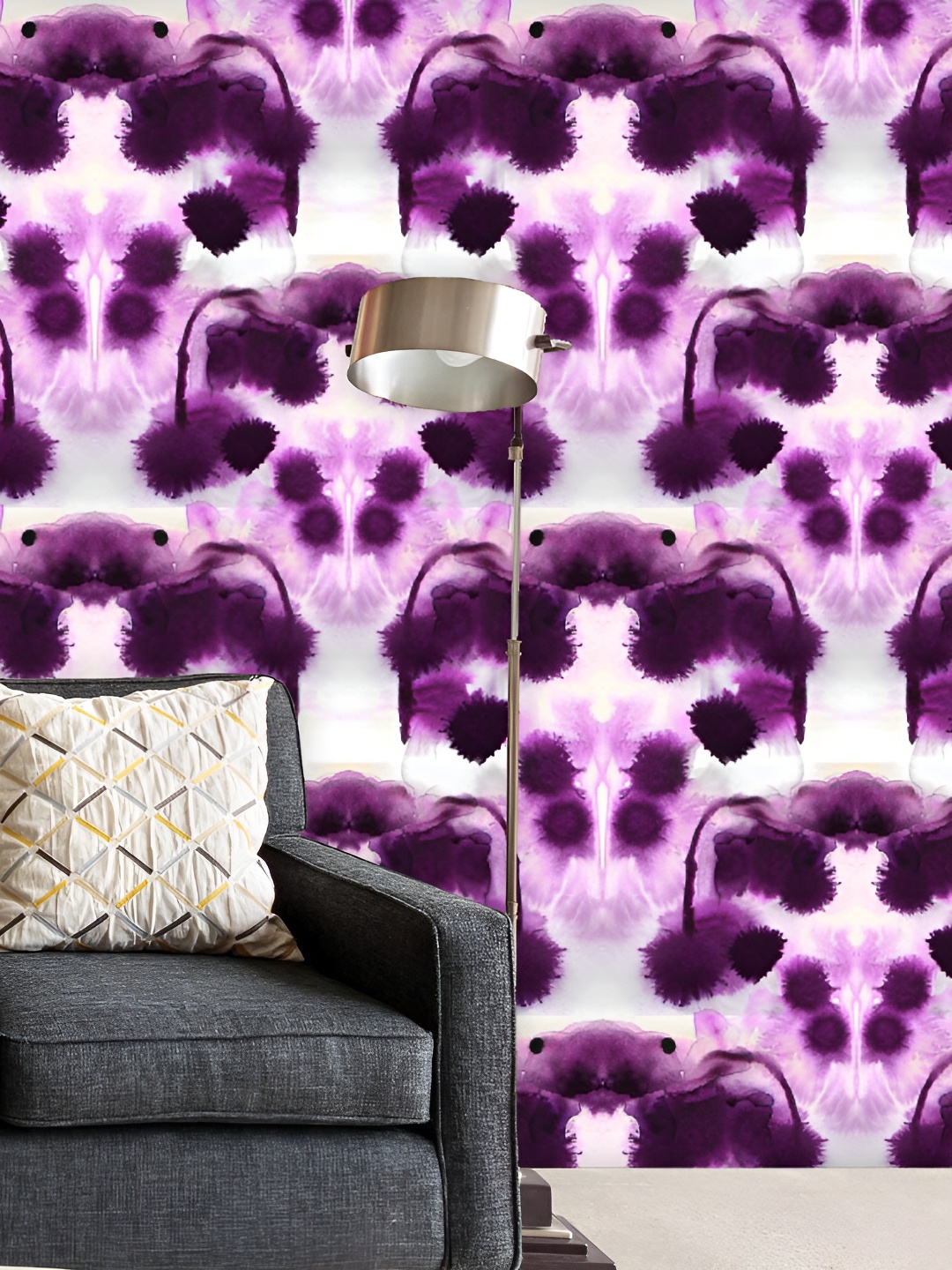 

ArtzFolio Purple & White Abstract Printed Peel & Stick Self-Adhesive Wallpaper