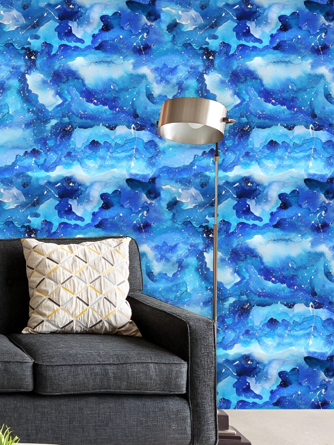 

ArtzFolio Blue Printed Self-Adhesive Water-Resistant Peel & Stick Wallpaper