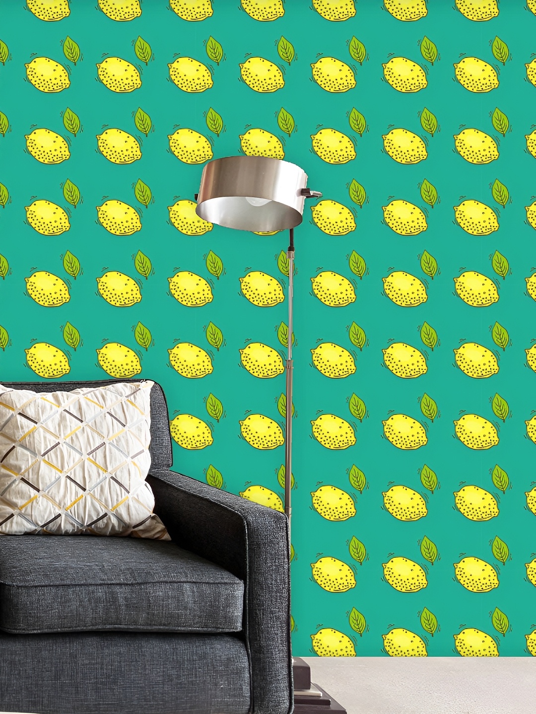 

ArtzFolio Yellow & Green Lemon Printed Self-Adhesive Peel & Stick Wallpaper
