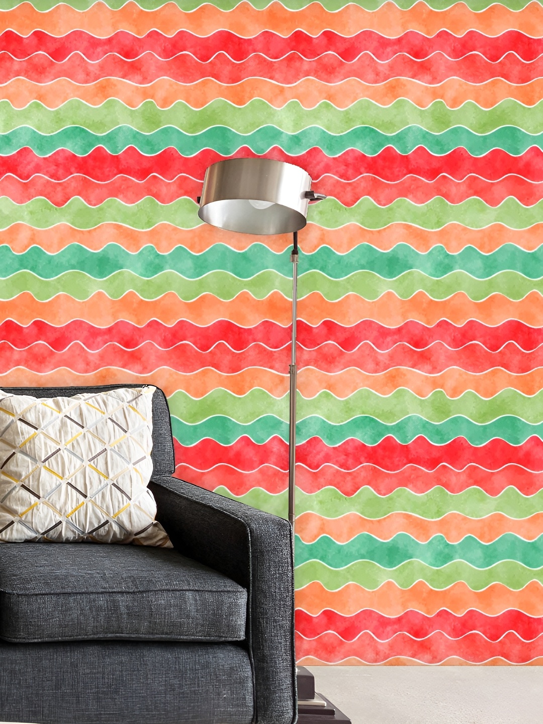 

ArtzFolio Pink & Green Geometric Printed Self Adhesive Waterproof Wallpaper
