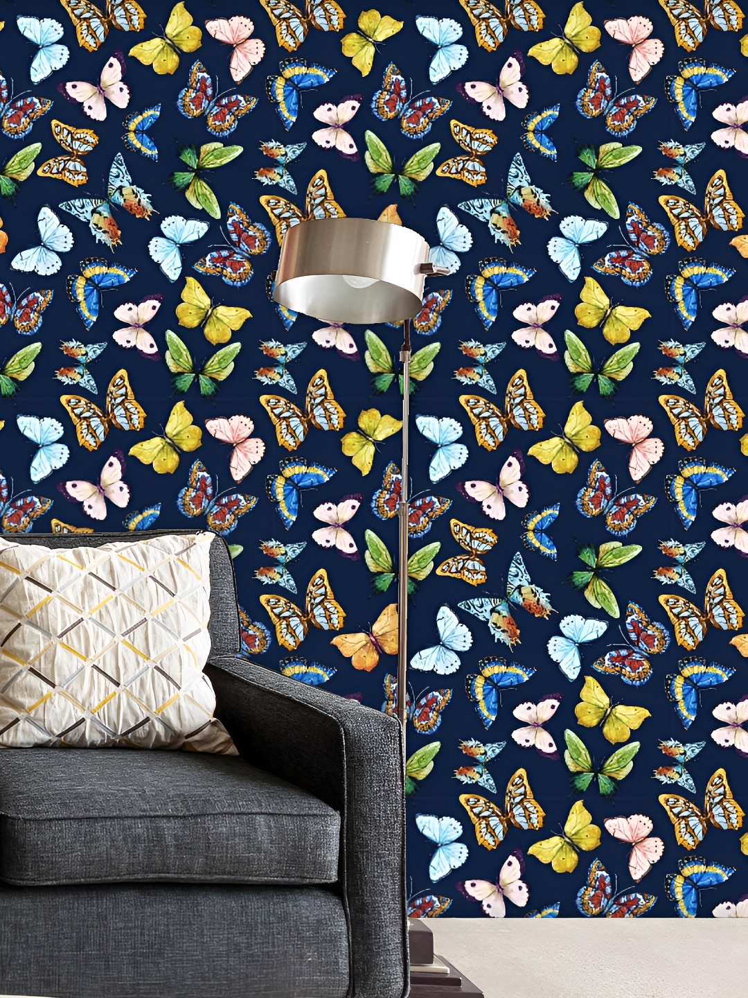 

ArtzFolio Navy Blue & Green Printed Self Adhesive Wall Decal