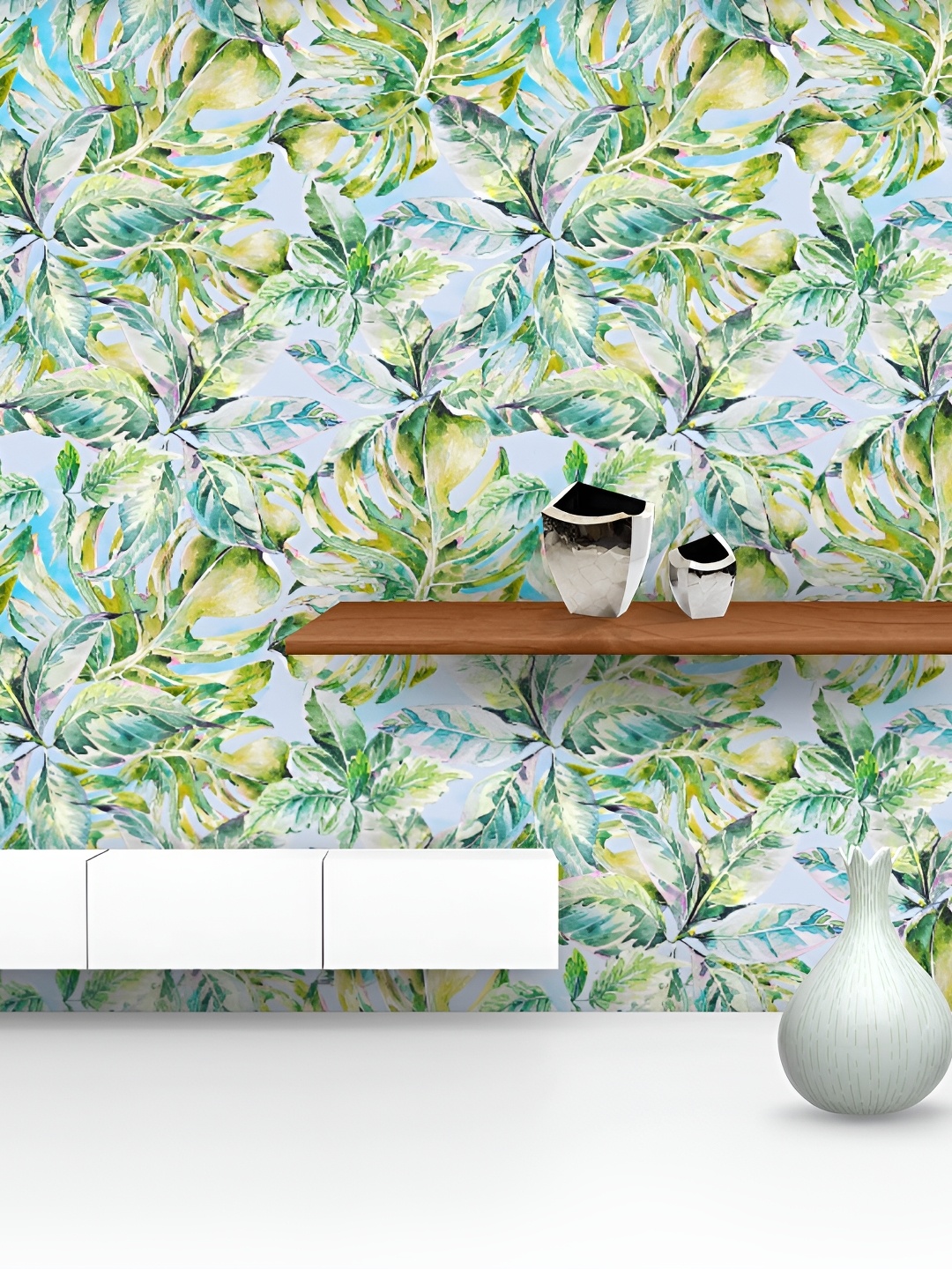 

ArtzFolio Green Printed Peel & Stick Non-PVC Vinyl Self-Adhesive Wallpaper