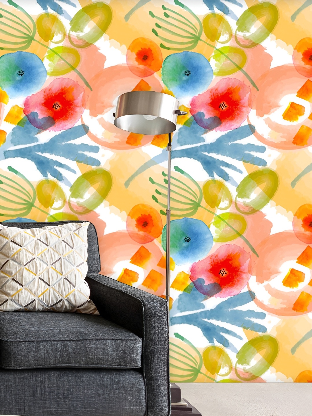 

ArtzFolio White & Yellow Printed Self-adhesive Water-Resistant Wallpaper