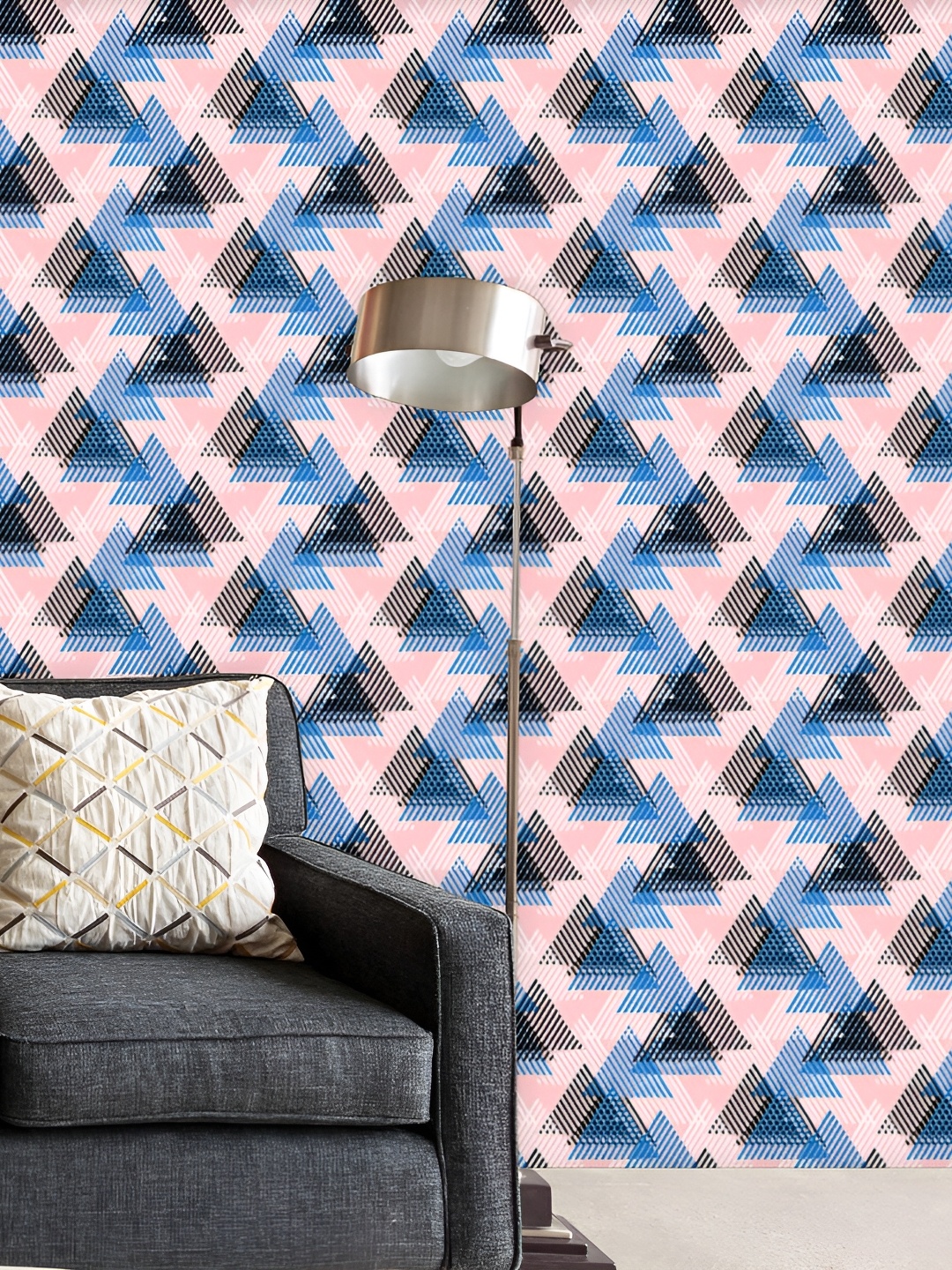 

ArtzFolio Pink & Blue Geometric Printed Self Adhesive Wall Decal