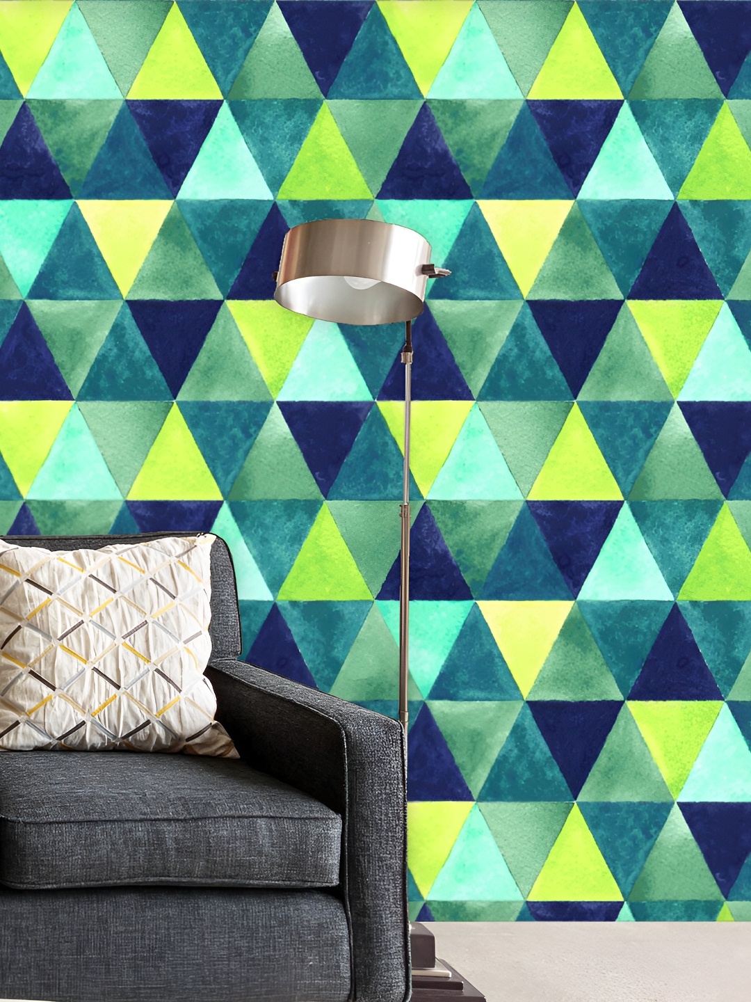 

ArtzFolio Green & Blue Geometric Printed Self Adhesive Wall Decal