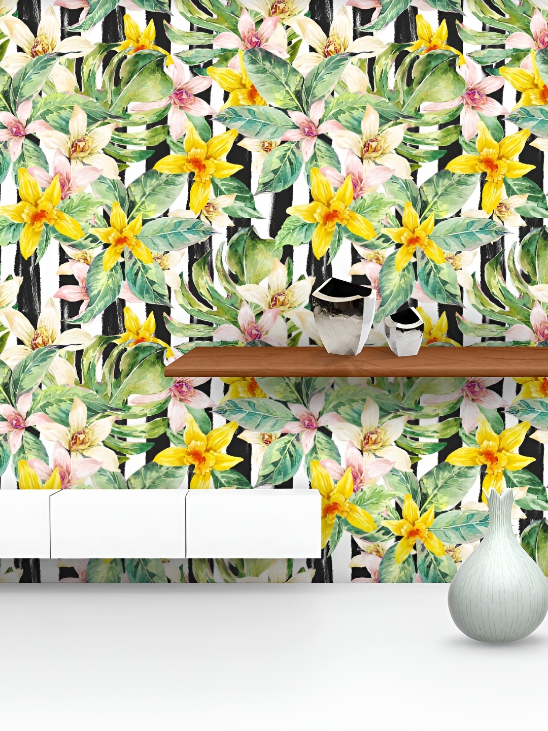 

ArtzFolio Yellow Printed Peel & Stick Self-Adhesive Wall Sticker, Multi
