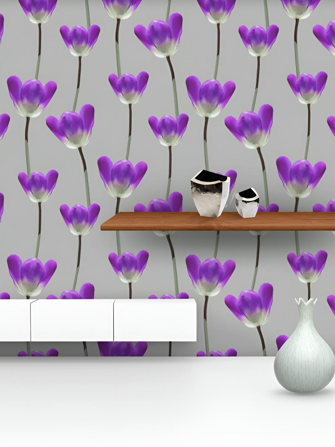 

ArtzFolio Purple & Grey Printed Self-Adhesive Wallpaper