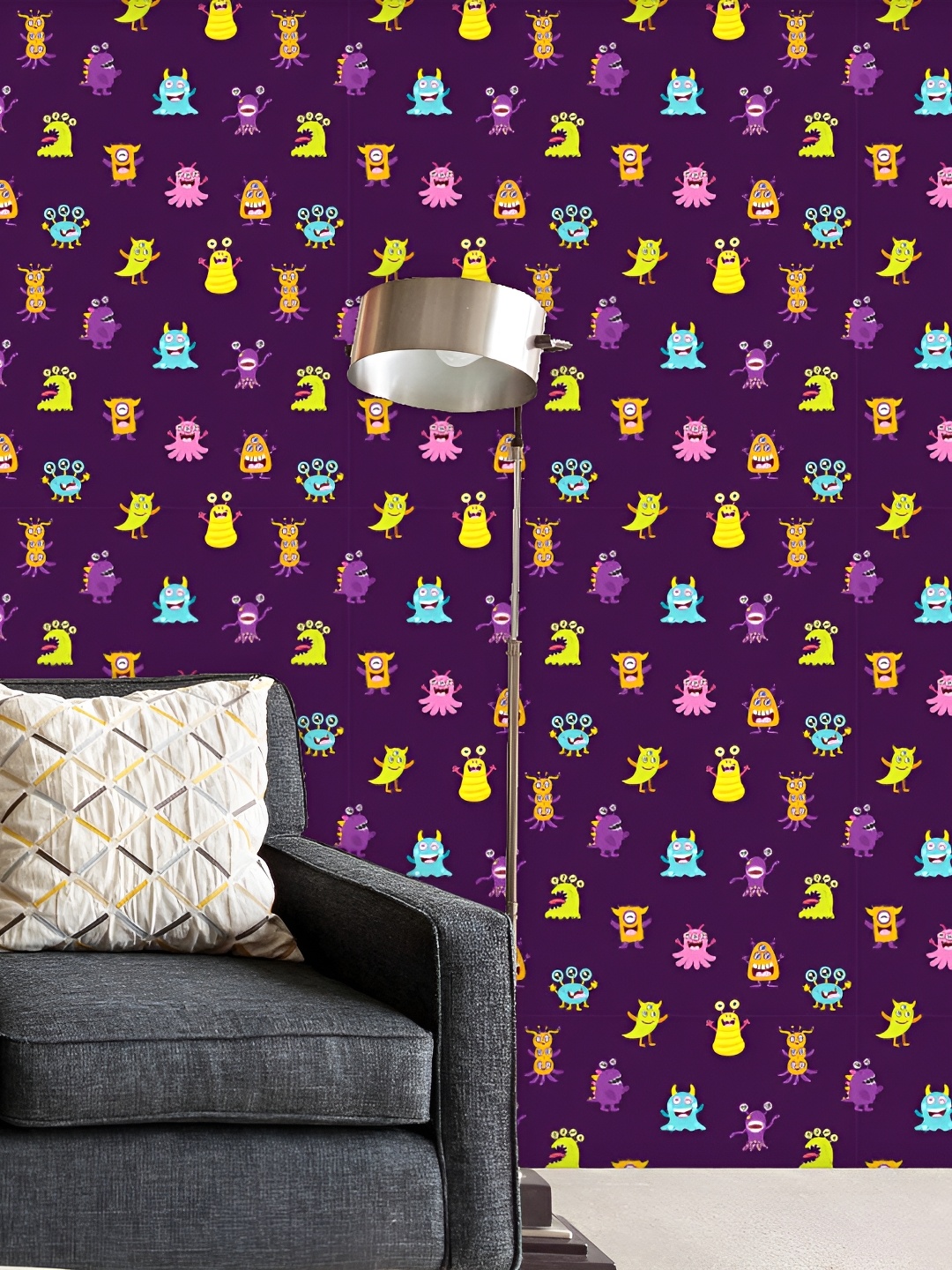 

ArtzFolio Pink & Purple Cartoon Printed Peel & Stick Wall Decal