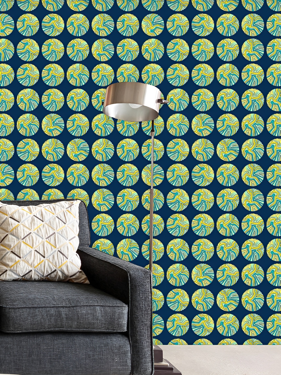 

ArtzFolio Blue & Green Geometric Printed Peel & Stick Wall Decal