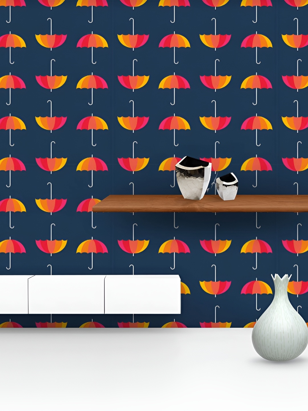 

ArtzFolio Blue & Orange Printed Self-Adhesive Peel & Stick Wallpaper