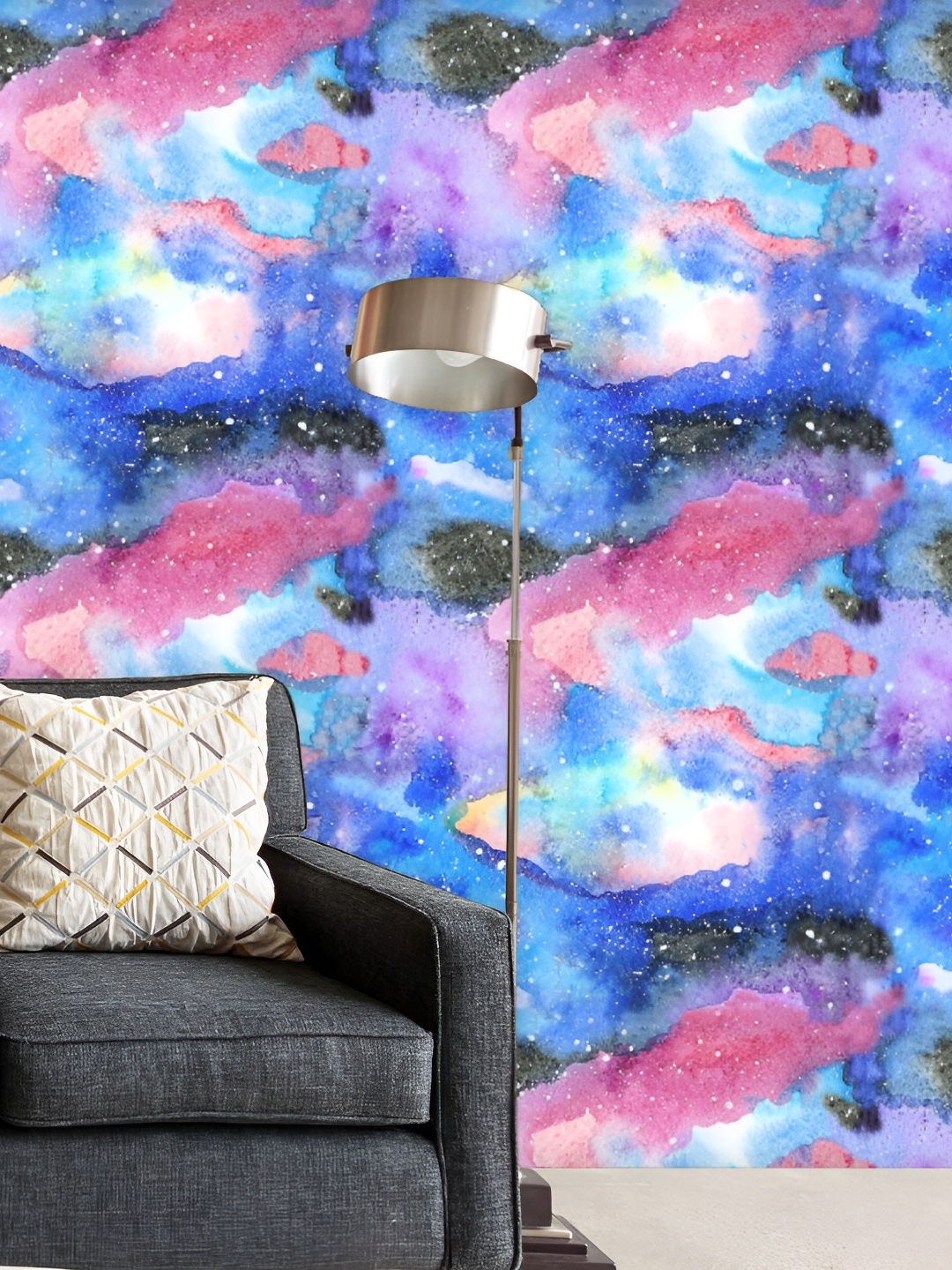 

ArtzFolio Blue & Pink Galaxy Printed Self-Adhesive Peel & Stick Wall Stickers