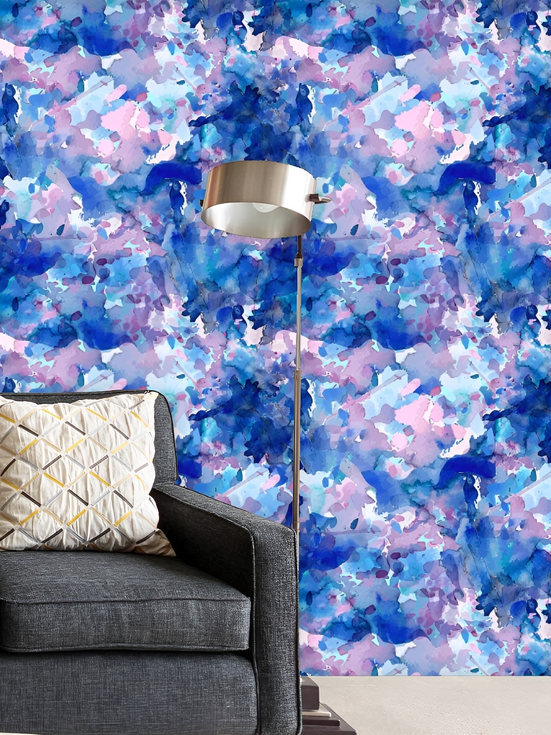 

ArtzFolio Blue & Pink Peel & Stick Self-Adhesive Wallpaper